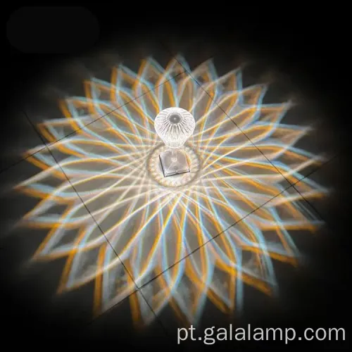 Projeto de lâmpada de mesa de cristal com elegância elegante controlada pelo toque